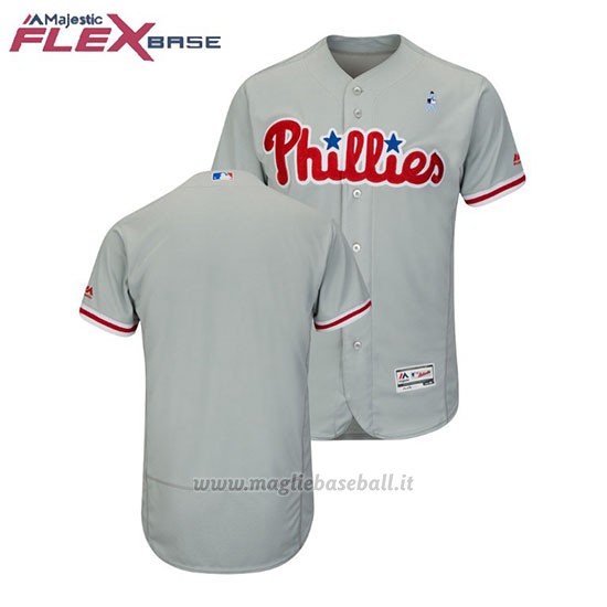 Maglia Baseball Uomo Philadelphia Phillies Grigio 2018 Dia del Padre Flex Base